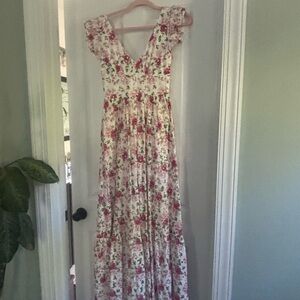 Altar'd State Floral Sleeveless V-Neck Maxi Dress